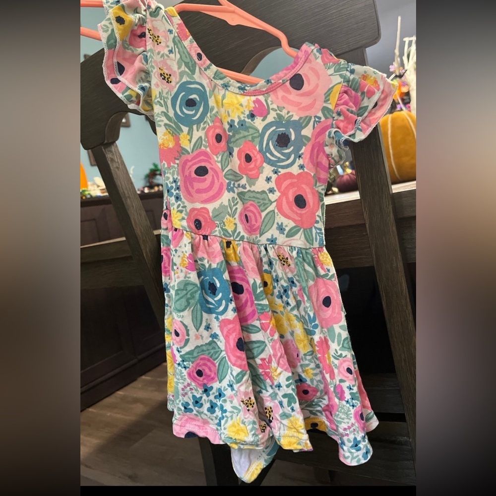 Little Sleepies Floral Kids Dress - Pink, Blue, Yellow